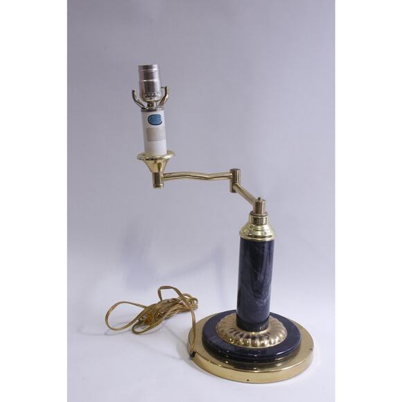 Brass Swivel Desk Lamp with Green Marble, Vintage, Retro, Art Deco - Picture 1 of 5